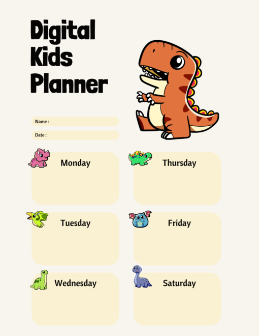 Digital kids planner